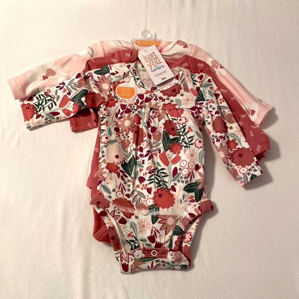 Baby girls carters 3 piece onesies NWT
